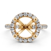 French Pave Round Halo Semi Mount Diamond Engagement Ring 18k Yellow Gold 0.59Ct - javda.com 