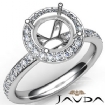 0.6Ct Pave Diamond Vintage Engagement Ring 14k Gold White Halo Setting Semi Mount