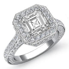 Vintage Style Circa Halo diamond Ring 14k Gold White