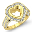 2.15Ct Heart Diamond Engagement Ring Vintage Setting 14k Yellow Gold - javda.com 