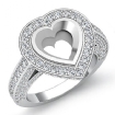 2.15Ct Heart Diamond Engagement Ring Vintage Setting 14k White Gold - javda.com 