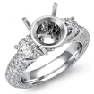 Three 3 Stone Round Diamond Engagement Ring Setting 14k White Gold Semi Mount 2.64Ct - javda.com 