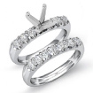 0.8Ct Round Diamond Women Engagement Ring Bridal Sets 14k White Gold Semi Mount - javda.com 