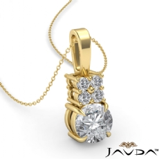 Claw Prong Bail Basket Set diamond Pendant 18k Gold Yellow